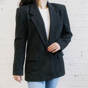 Vintage Wool Blazer | Karen Scott | Charcoal, M